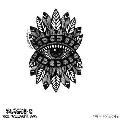 手稿的梵花眼睛纹身图案