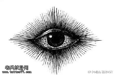 手稿的眼睛纹身图案