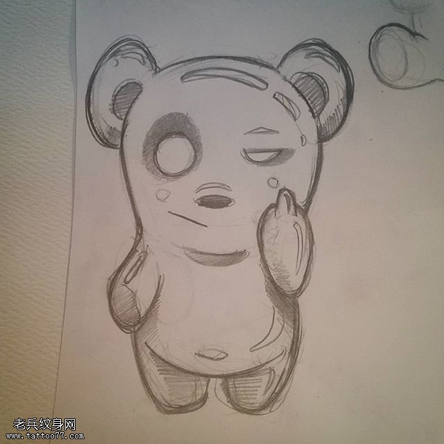 手稿素描肖像纹身图案