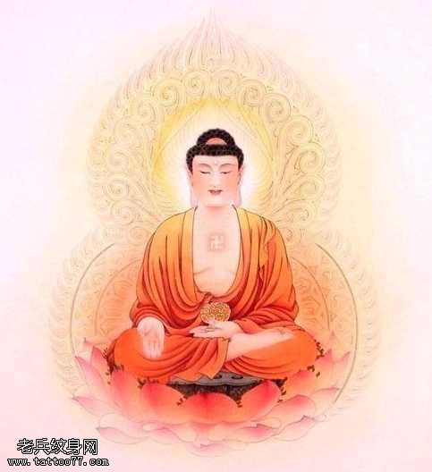手稿一张佛的素材纹身图案