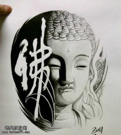 手稿张佛的素材画的更好纹身图案