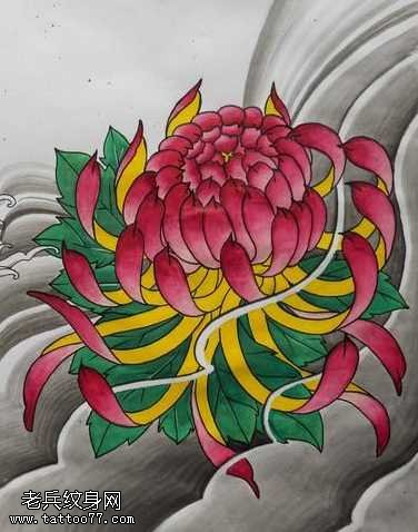 手稿好看的花朵纹身图案
