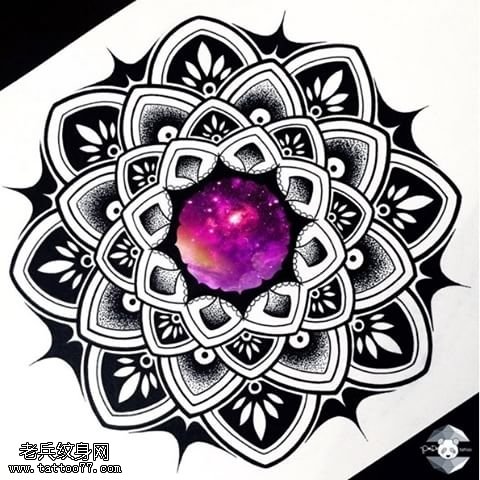 手稿经典星空梵花纹身图案