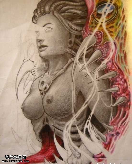手稿刀锋女王纹身图案