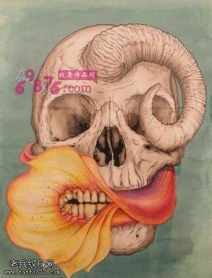 手稿骷髅纹身纹身图案