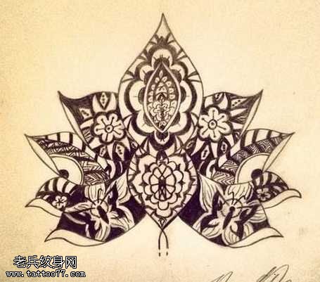 手稿梵花纹身图案