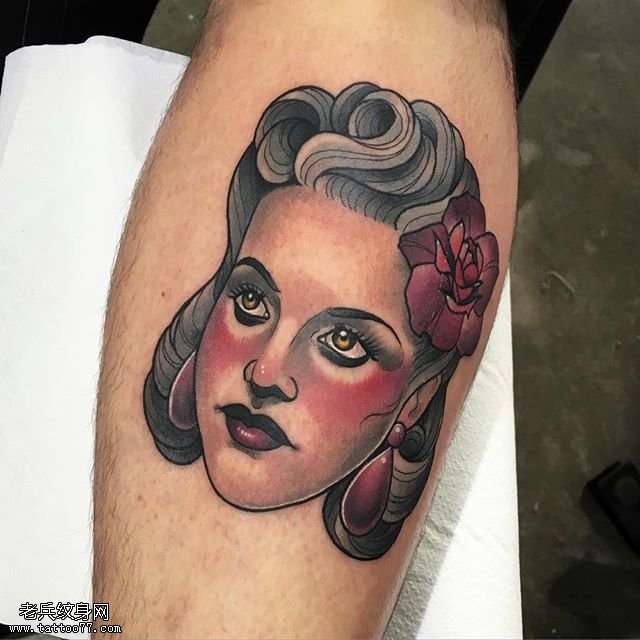手稿欧美夫人肖像纹身图案