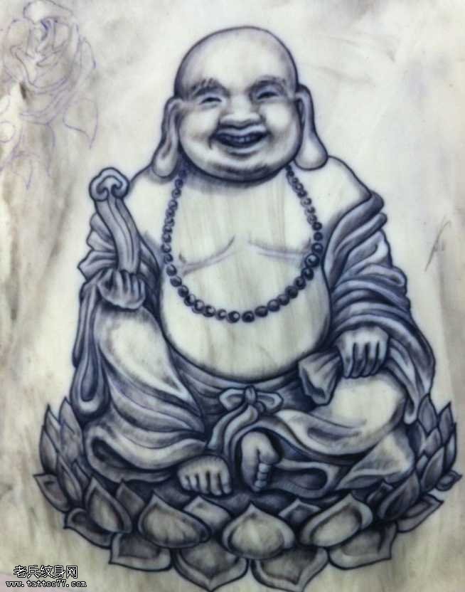 手稿一款佛纹身图案