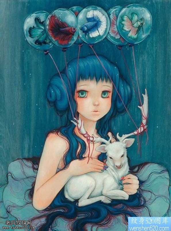 手稿一款唯美的人物图案