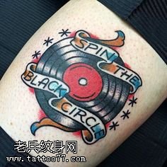 手稿复古光盘纹身图案