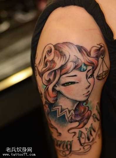 胳膊小小美女纹身图案
