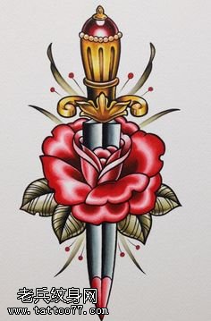 手稿惊艳的玫瑰纹身图案