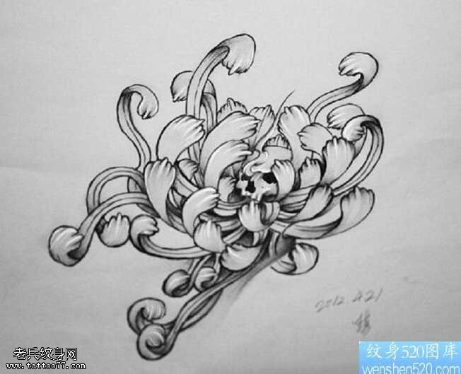手稿彼岸花纹身图案