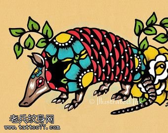 手稿彩绘的一只老虎纹身图案