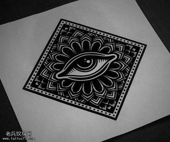 手稿眼睛纹身图案