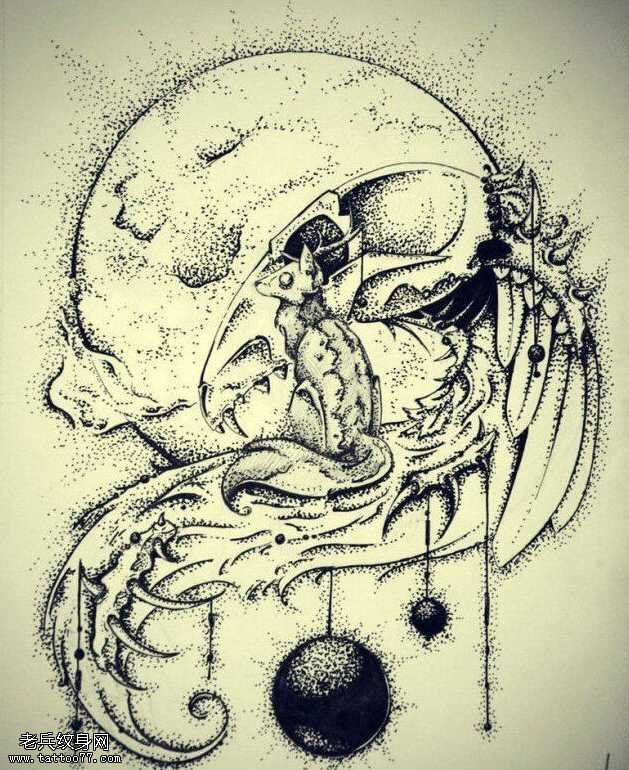 手稿点刺纹身图案