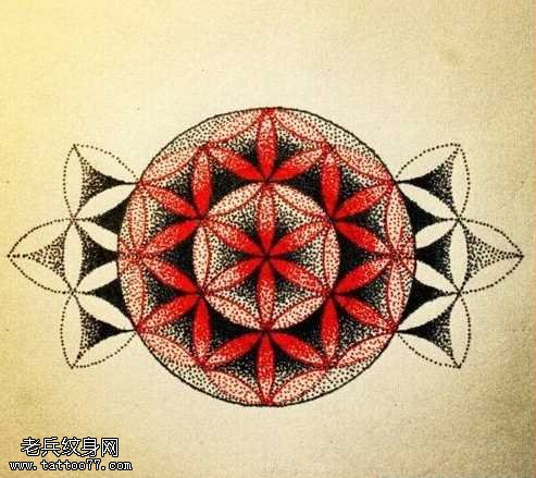 手稿点状花纹身图案