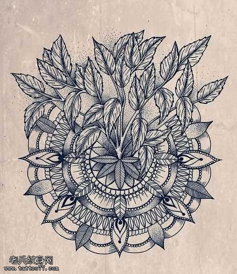 手稿樊花纹身图案