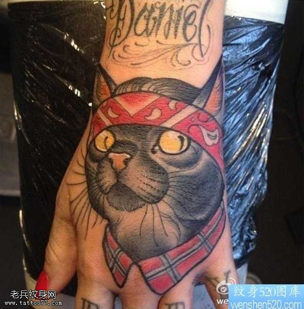 手部墨西哥猫纹身图案