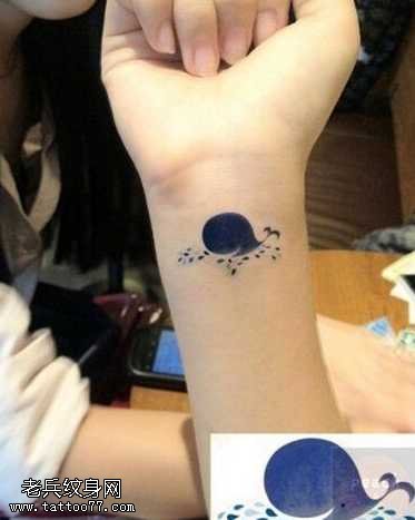 手腕海豚纹身图案
