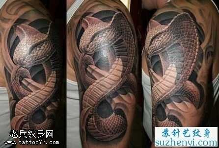 手臂蛇时尚的纹身图案