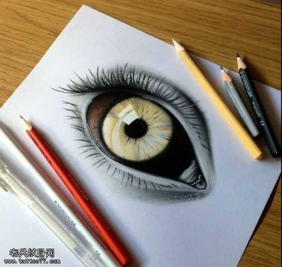 手稿白眼纹身图案