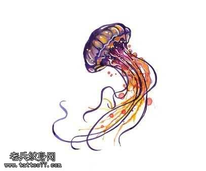 手稿水母纹身图案