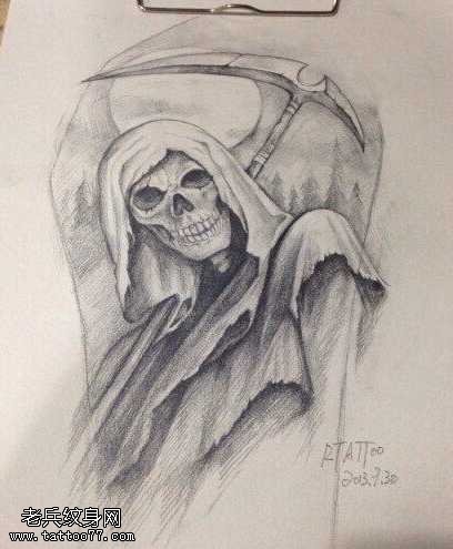 手稿个性死神纹身图案