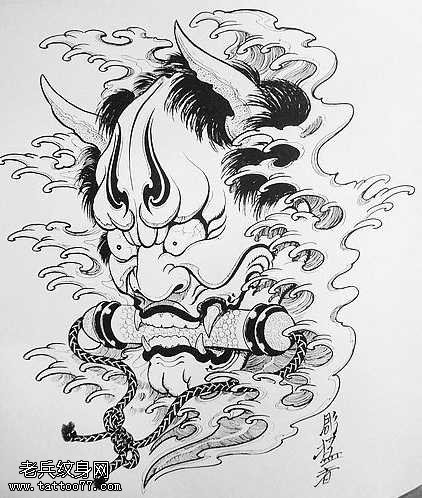 手稿大气灰般若纹身图案