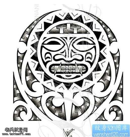 手稿玛雅图腾纹身图案