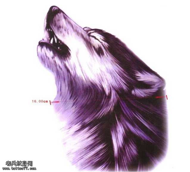 手稿霸气的狼头纹身图案