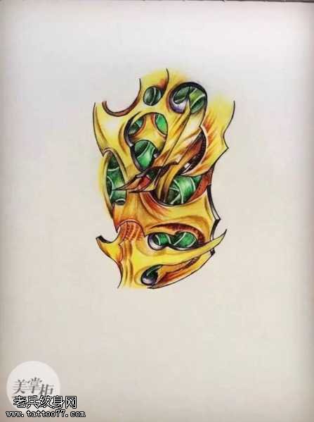 手稿小生化纹身图案