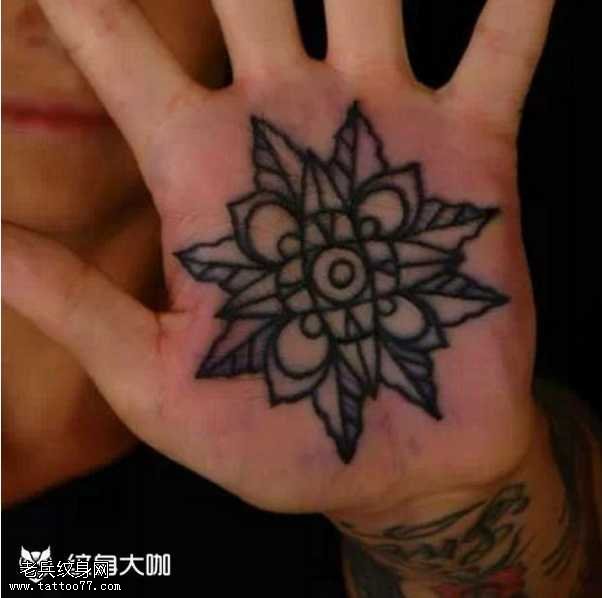 手部大六芒星纹身图案