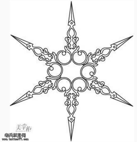 手稿剪刀纹身图案