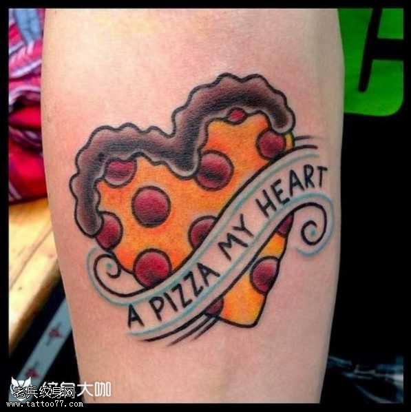腿部食物纹身图案
