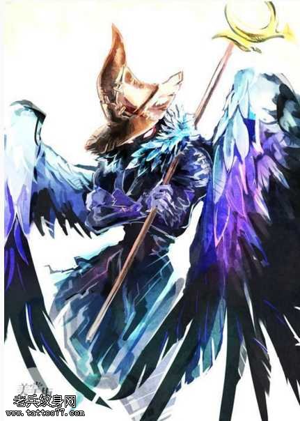手稿小邪恶法师纹身图案