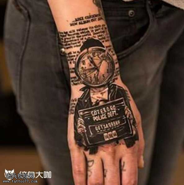 手部头表纹身图案