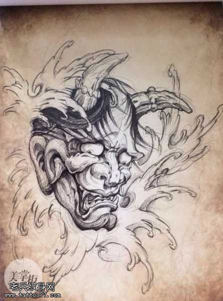 手稿般若线纹身图案
