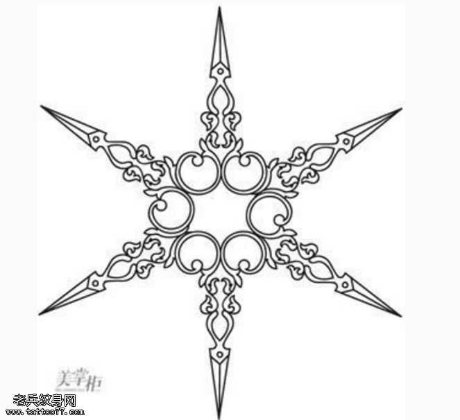 手稿个性剪刀纹身图案