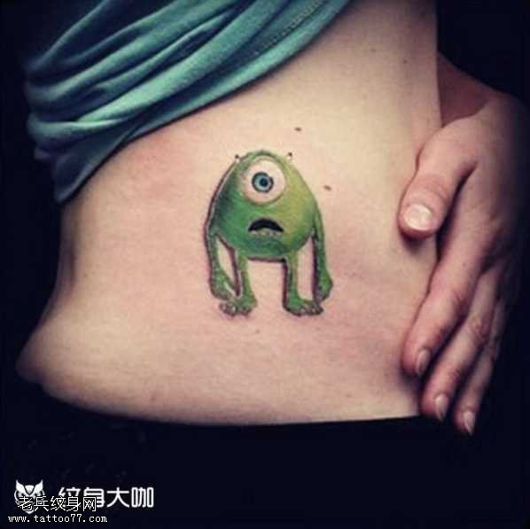 腰部小鬼怪纹身图案
