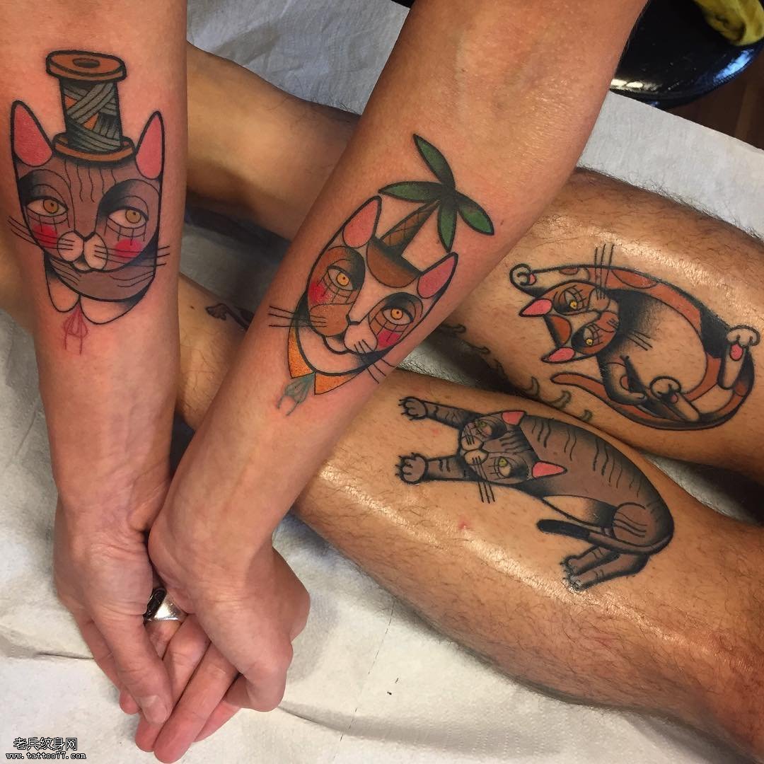 卡通猫纹身图案