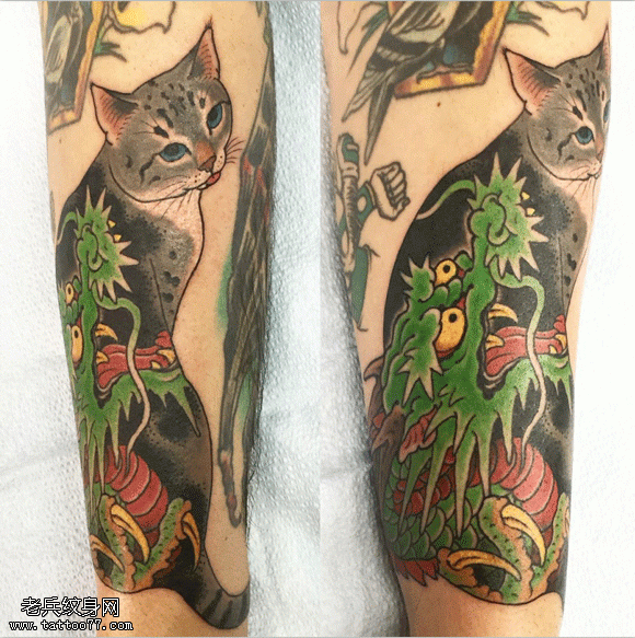 日式传统纹身猫纹身图案
