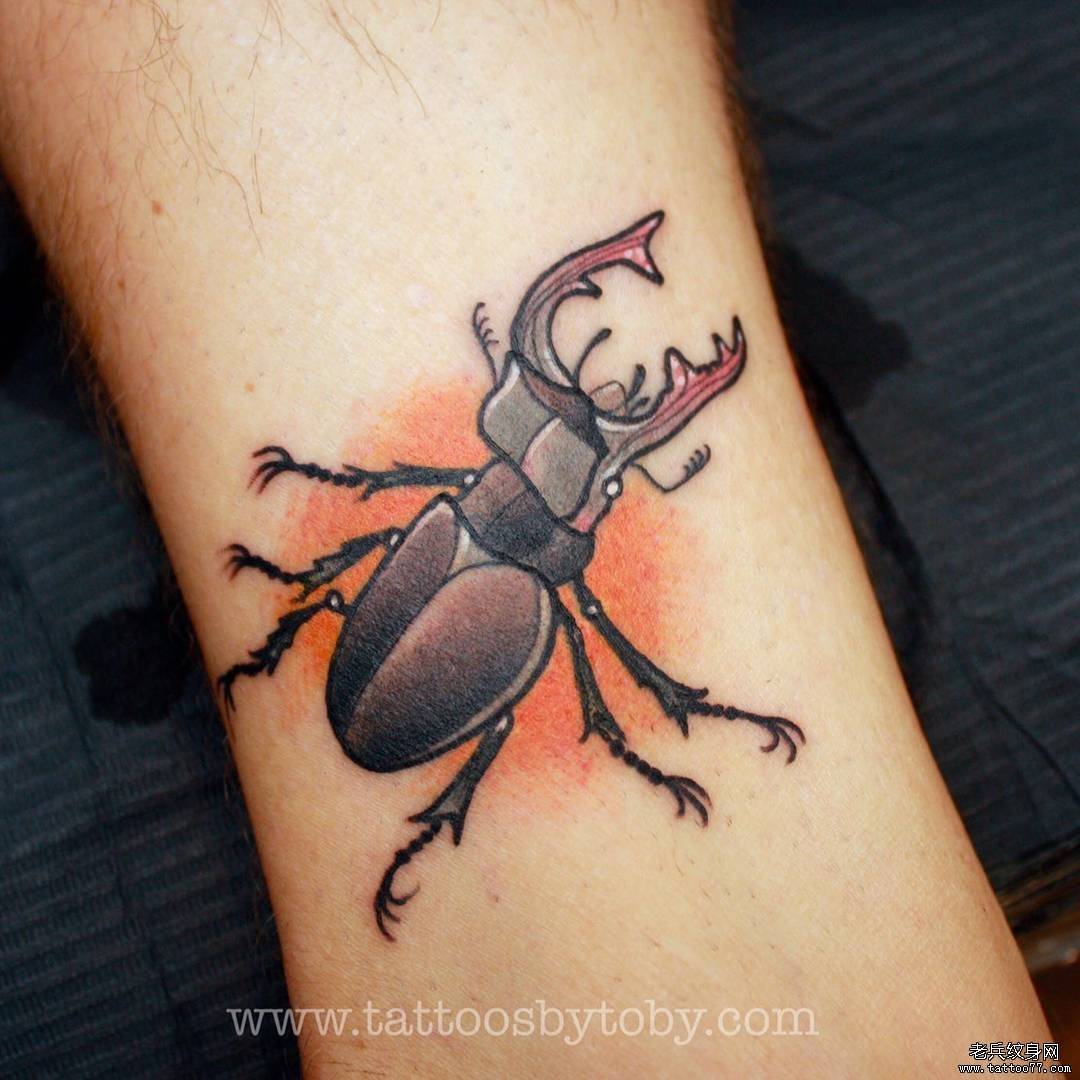 new school独角仙tattoo图案