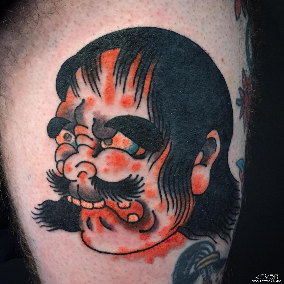 小腿日式生首tattoo