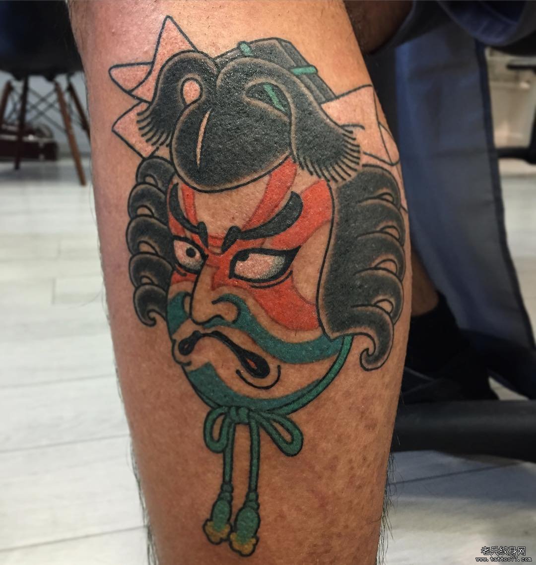 小腿日式武士tattoo