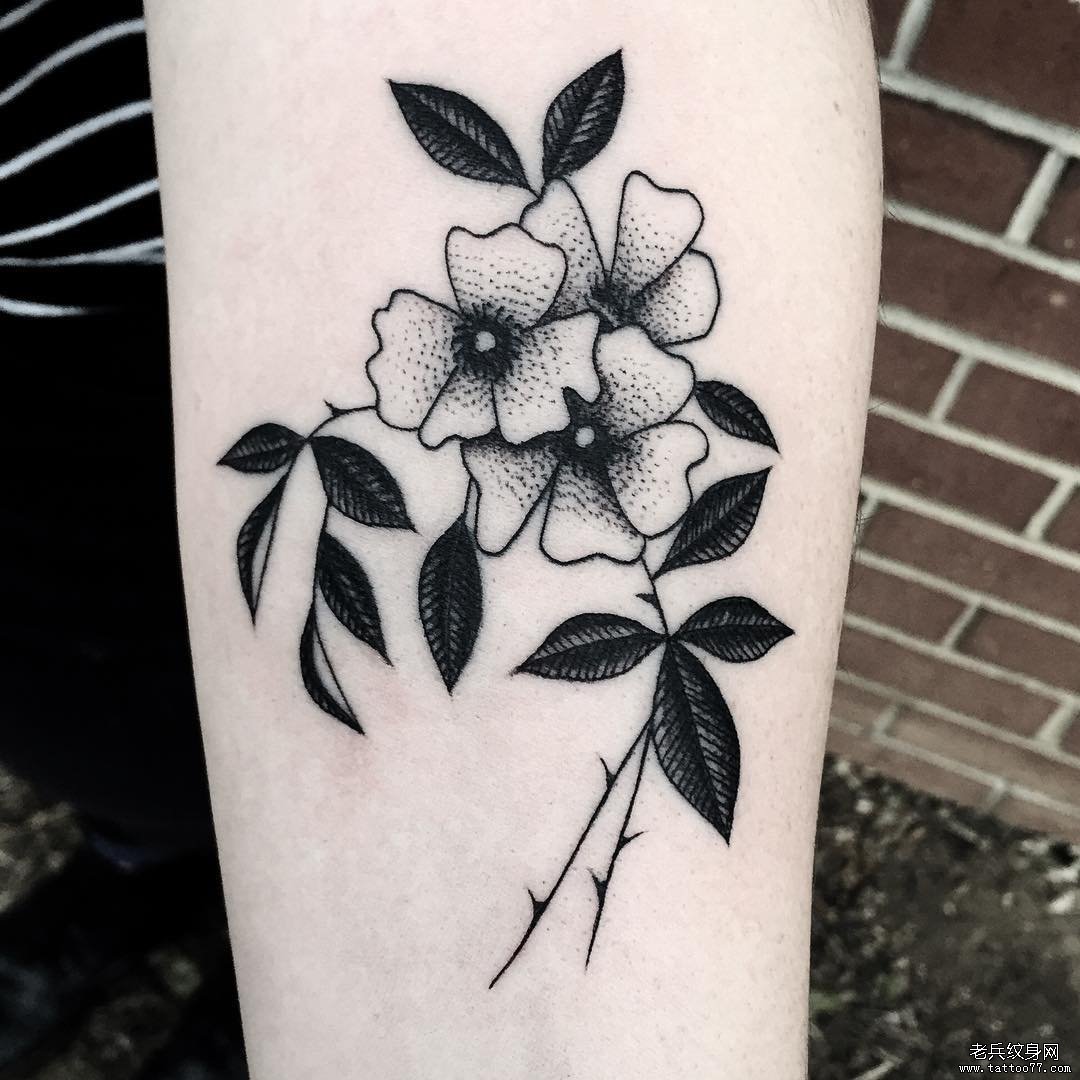 小臂花点刺纹身tattoo图案