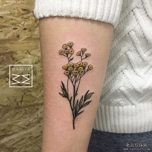 小臂花卉小清新纹身图案