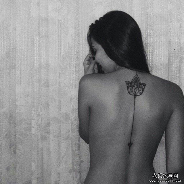 背部梵花性感tattoo纹身图案