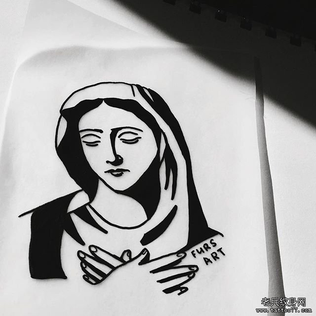 欧美纹身女郎图腾手稿