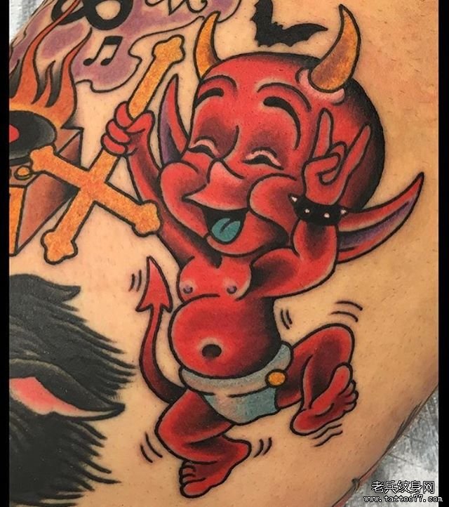 欧美old school 小恶魔纹身图案